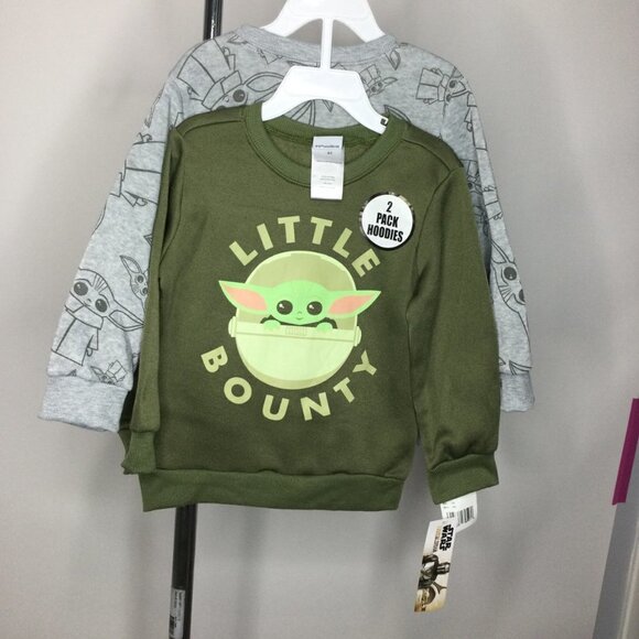 Star Wars Sweatshirt Toddler Kid Size 4T Green/Gray Yoda Logo Crewneck Polyester - Picture 2 of 12